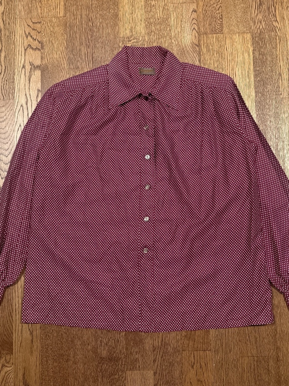 Vintage 70s 80s Yves Saint Laurent Japan Release Polka Dot Blouse Womens 38/40